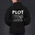 Plot It Builds Character Book Reading Teacher Men's Hoodie Back Print, gift for family, gift for coworker Plot It Builds Character Book Reading Teacher Men's Hoodie Back Print, gift for family, gift for coworker