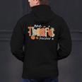 Preppy One Thankful Teacher Coquette Thanksgiving Teacher Men's Hoodie Back Print, gift for family, gift for coworker