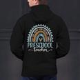 Preschool Teacher Leopard Boho Rainbow Back To School Men's Hoodie Back Print, gift for family, gift for coworker Preschool Teacher Leopard Boho Rainbow Back To School Men's Hoodie Back Print, gift for family, gift for coworker