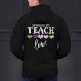 I Promise To Teach Love LGBT-Q Pride Proud Ally Teacher Men's Hoodie Back Print, gift for family, gift for coworker I Promise To Teach Love LGBT-Q Pride Proud Ally Teacher Men's Hoodie Back Print, gift for family, gift for coworker