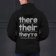 There Their They'Re English Grammar Teacher Humor Men's Hoodie Back Print, English Teacher Hoodies, gift for family, gift for coworker