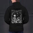 Read In Peace Skeleton Reading Teacher Spooky Halloween Men's Hoodie Back Print, gift for family, gift for coworker Read In Peace Skeleton Reading Teacher Spooky Halloween Men's Hoodie Back Print, gift for family, gift for coworker