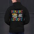 Readers Are Leaders Reading Book Lover Teacher Women Men Kid Men's Hoodie Back Print, gift for family, gift for coworker