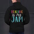 Reading Is My Jam Back To School Teacher Men's Hoodie Back Print, gift for family, gift for coworker Reading Is My Jam Back To School Teacher Men's Hoodie Back Print, gift for family, gift for coworker