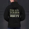 Retro Back To School Women Old Camo Pre-K Teacher Men's Hoodie Back Print, gift for family, gift for coworker