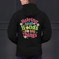 Retro Helping Small Hands Do Big Things Teacher Appreciation For Men Women Men's Hoodie Back Print, gift for family, gift for coworker Retro Helping Small Hands Do Big Things Teacher Appreciation For Men Women Men's Hoodie Back Print, gift for family, gift for coworker