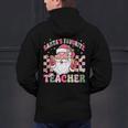 Santa's Favorite Teacher Groovy Christmas Teacher Boys Girls Men's Hoodie Back Print, Groovy Teacher Hoodies, gift for family, gift for coworker