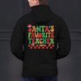 Santas Favorite Teacher Retro Groovy Christmas Xmas Women Men's Hoodie Back Print, Groovy Teacher Hoodies, gift for family, gift for coworker Santas Favorite Teacher Retro Groovy Christmas Xmas Women Men's Hoodie Back Print, Groovy Teacher Hoodies, gift for family, gift for coworker