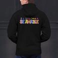 Se Amable Be Kind In Spanish Groovy Teacher Flowers Men's Hoodie Back Print, Groovy Teacher Hoodies, gift for family, gift for coworker