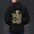 Skeleton Book Floral Skull Halloween Teacher Costume Men's Hoodie Back Print, gift for family, gift for coworker Skeleton Book Floral Skull Halloween Teacher Costume Men's Hoodie Back Print, gift for family, gift for coworker