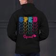 SPED Squad Proud Special Education Para Teacher Colorful Men's Hoodie Back Print, gift for family, gift for coworker