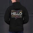 Start With Hello Different World Language Learning Teacher Men's Hoodie Back Print, gift for family, gift for coworker Start With Hello Different World Language Learning Teacher Men's Hoodie Back Print, gift for family, gift for coworker
