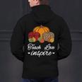 Teach Love Inspire Autumn Fall Plaid Leopard Pumpkin Teacher For Men Women Kids Men's Hoodie Back Print, gift for family, gift for coworker