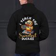 I Teach The Sweetest Duckies Teacher Rubber Duck Teaching Men's Hoodie Back Print, gift for family, gift for coworker
