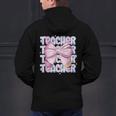 Teacher Bow Pencil Flowers Teacher Back To School Men's Hoodie Back Print, gift for family, gift for coworker Teacher Bow Pencil Flowers Teacher Back To School Men's Hoodie Back Print, gift for family, gift for coworker