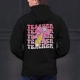 Teacher Pencil Back To School Groovy Pink Teacher First Day Men's Hoodie Back Print, Groovy Teacher Hoodies, gift for family, gift for coworker Teacher Pencil Back To School Groovy Pink Teacher First Day Men's Hoodie Back Print, Groovy Teacher Hoodies, gift for family, gift for coworker