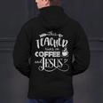 This Teacher Runs On Coffee And Jesus T Shirt Christian Tees Men's Hoodie Back Print, gift for family, gift for coworker