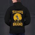Teachers Love Brains Shirt Men Women Halloween Teacher Men's Hoodie Back Print, gift for family, gift for coworker
