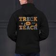 Trick Or Teach Funny School Teacher Halloween Costume Men's Hoodie Back Print, gift for family, gift for coworker