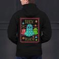 Trick Or Teach Neon Ghost Flower Teacher Spooky Halloween Men's Hoodie Back Print, gift for family, gift for coworker