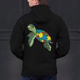 Turtle Puzzle Pieces For Autism Awareness Kids Women Teacher Men's Hoodie Back Print, gift for family, gift for coworker