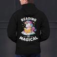 Unicorn Teacher Reading Is Magical Book Men's Hoodie Back Print, gift for family, gift for coworker Unicorn Teacher Reading Is Magical Book Men's Hoodie Back Print, gift for family, gift for coworker