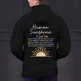 Vintage Human Sunshine Definition Teachers Mom Boss Women Men's Hoodie Back Print, gift for family, gift for coworker