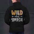 Wild About Speech SLP Leopard Teacher Back To School Kids Men's Hoodie Back Print, gift for family, gift for coworker