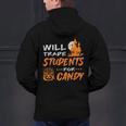 Will Trade Students For Candy Halloween Costume Teacher Men's Hoodie Back Print, gift for family, gift for coworker
