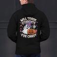 Will Trade Students For Candy Halloween Teacher Men's Hoodie Back Print, gift for family, gift for coworker