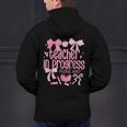 Women Teacher In Progress Coquette Pink Bow Future Teacher Men's Hoodie Back Print, Future Teacher Hoodies, gift for family, gift for coworker Women Teacher In Progress Coquette Pink Bow Future Teacher Men's Hoodie Back Print, Future Teacher Hoodies, gift for family, gift for coworker