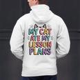 My Cat Ate My Lesson Plans Teacher Cat Humor Men's Hoodie Back Print, gift for family, gift for coworker