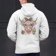 Cute Floral Highland Cow Back To School For Women Teacher Men's Hoodie Back Print, gift for family, gift for coworker Cute Floral Highland Cow Back To School For Women Teacher Men's Hoodie Back Print, gift for family, gift for coworker
