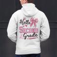 Hello Second Grade First Day Of School Coquette Teacher Girl Men's Hoodie Back Print, First Grade Teacher Hoodies, gift for family, gift for coworker