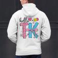 Hello TK Transitional Kindergarten Back To School Teacher Men's Hoodie Back Print, gift for family, gift for coworker