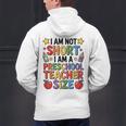 I'm Not Short I'm A Preschool Teacher Size Quote Women Men's Hoodie Back Print, gift for family, gift for coworker I'm Not Short I'm A Preschool Teacher Size Quote Women Men's Hoodie Back Print, gift for family, gift for coworker