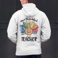 One Thankful Teacher Turkey Pencil Thanksgiving Teachers Men's Hoodie Back Print, gift for family, gift for coworker