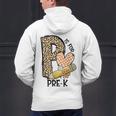 P Is For Pre K Teacher Leopard First Day Of School For Men Women Girls Kids Men's Hoodie Back Print, gift for family, gift for coworker P Is For Pre K Teacher Leopard First Day Of School For Men Women Girls Kids Men's Hoodie Back Print, gift for family, gift for coworker