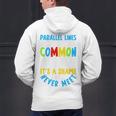Parallel Lines Math Pun – Teacher Humor Men's Hoodie Back Print, gift for family, gift for coworker