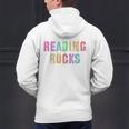 READING ROCKS English Teacher ELA ABCD Read Star Kinder Men's Hoodie Back Print, English Teacher Hoodies, gift for family, gift for coworker
