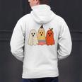 Retro Pencil Ghost Boo Spooky Teacher Halloween Costume Men's Hoodie Back Print, gift for family, gift for coworker