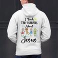 I Teach Tiny Humans About Jesus Sunday School Teacher Men's Hoodie Back Print, gift for family, gift for coworker I Teach Tiny Humans About Jesus Sunday School Teacher Men's Hoodie Back Print, gift for family, gift for coworker