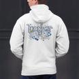 Teacher Blue Chinoiserie Coquette Bow Heart Teacher Life Men's Hoodie Back Print, gift for family, gift for coworker