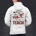 Teachers Oh What Fun It Is To Teach Cute Red Plaid Reindeer Men's Hoodie Back Print, gift for family, gift for coworker