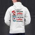 Teaching I Will Drink Coffee Here Or There Teacher Men's Hoodie Back Print, gift for family, gift for coworker
