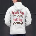 Visually Impaired Teacher Braille Bible Verse Walk By Faith Men's Hoodie Back Print, gift for family, gift for coworker