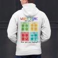 What Zone Are You In How Are You Feeling Teacher Men's Hoodie Back Print, gift for family, gift for coworker