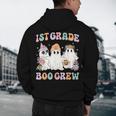 1st Grade Boo Crew Groovy Halloween Floral Ghost Kid Teacher Men's Hoodie Back Print, novelty gifts, funny gifts