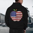 American Flag Teachers Students Apple 4th Of July Vintage Men's Hoodie Back Print, novelty gifts, funny gifts