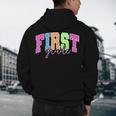 Back To School Neon Checkered First Grade Colorful Teacher Men's Hoodie Back Print, novelty gifts, funny gifts